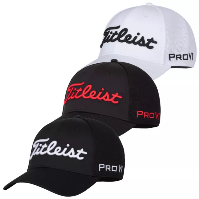 Titleist Mens Tour Sports Mesh Baseball Cap Fitted Curved Bill Golf Hat 2020