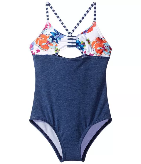 Splendid Littles Full Bloom One Piece Swimsuit Cross Back Multi Size 12 New! $58