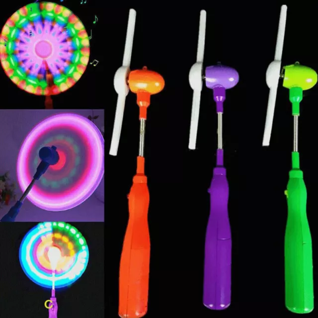 Flashing Light Up LED Spinning Plastic Windmill Pinwheel Wind Spinner Kids Toy