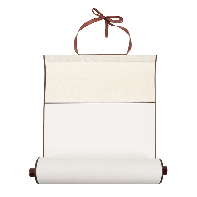 Rouleau De Papier De Riz Vierge Suspendu - 38x10 Cm - Parchemin Pour Calligraphie, Peinture Chinoise - Beige - 8