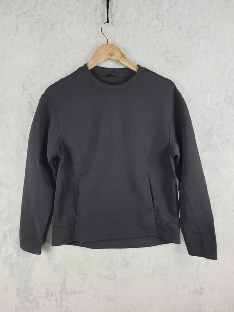 Lululemon Crewneck Sweater Women Sz 6 Black Soft Stretch Pockets Oversize