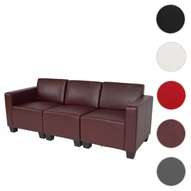 Salotto modulare componibile lounge moderno Lione N71 ecopelle divano 3 posti