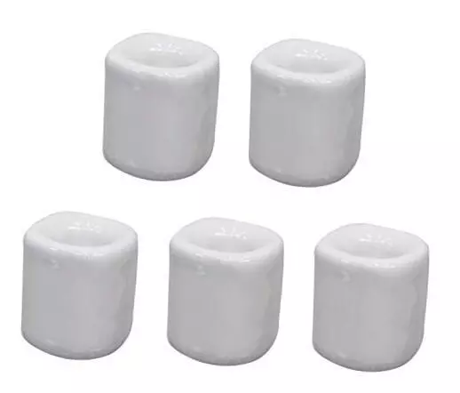 Clarity & Muse 5 Pcs Ceramic Chime Ritual Spell Candle Holders - White