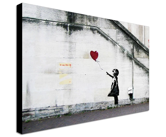 BANKSY BALLOON GIRL Quadro Stampa su tela canvas wall art framed print EUR 33,15 PicClick IT