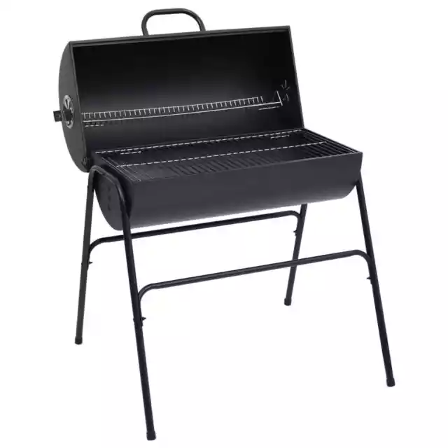 Gril � baril avec 2 grilles de cuisson Noir 80x95x90 cm Acier