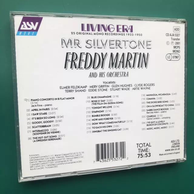 Freddy Martin Orchestra MR SILVERTONE Jazz Big Band CD Jack Fina Glen Hughes ASV 2
