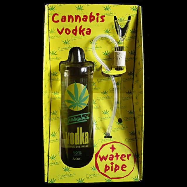 Cannabis Vodka Box - 40% - 0,5L  mit Waserpfeife !!