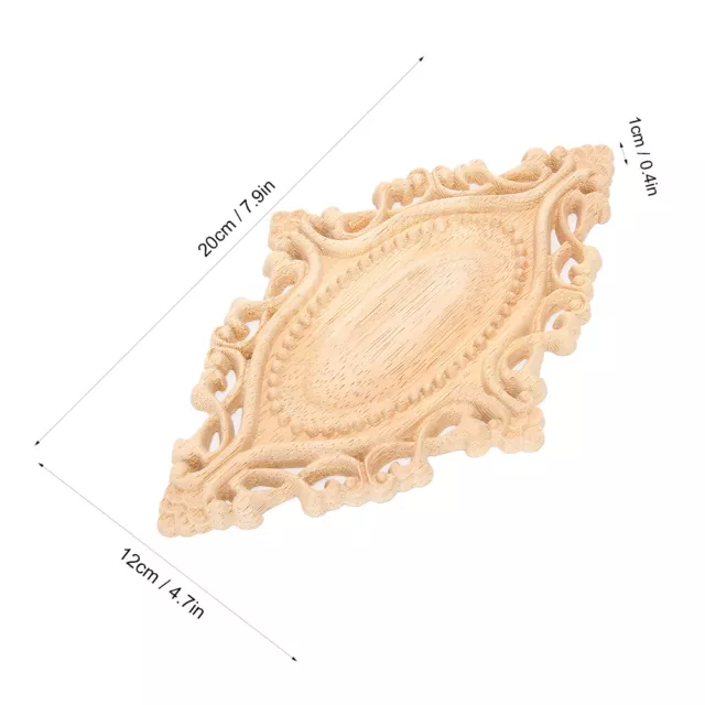 Décalque En Bois Sculpté Onlay Unpaintted Carving Applique Home Wall Furnitur QC