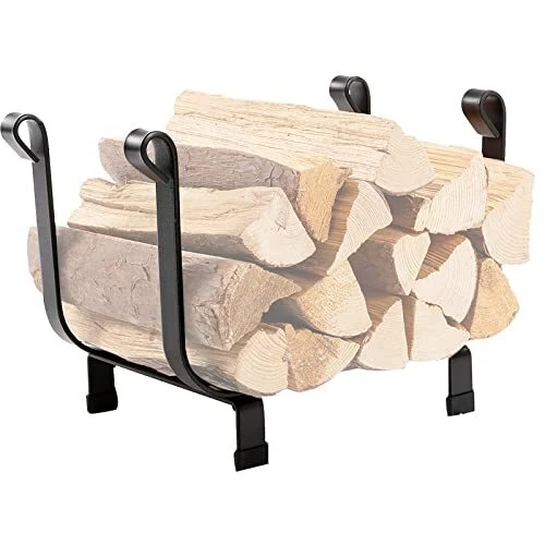 17 Inches Small Decorative Indoor/Outdoor Firewood Log Rack Bin with Scrolls,