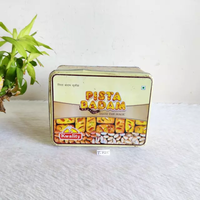 Vintage Pista Badam Cookies Taste The Magic Kwality Advertising Tin Box T725