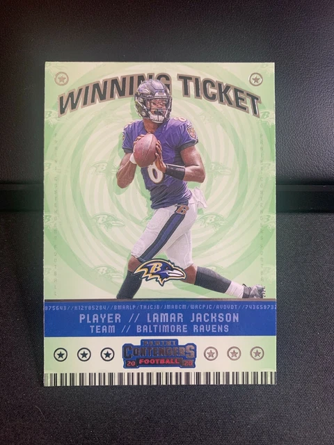 2020 Panini Contenders Winning Ticket Lamar Jackson #WT4 Baltimore Ravens