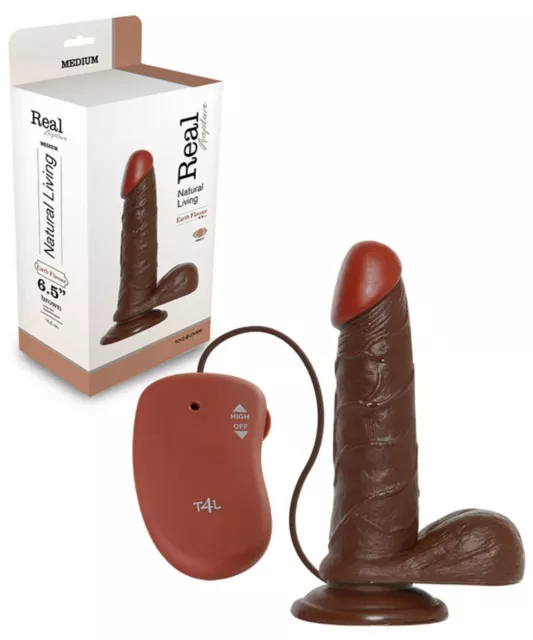 Vibratore marrone dildo con ventosa fallo vibrante vaginale anale realistico