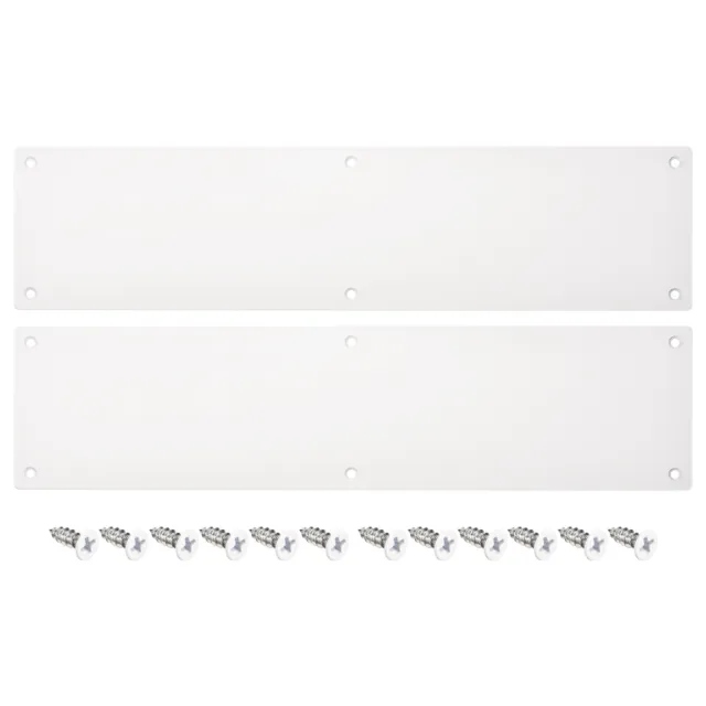 2pcs 4 x16 Inches Aluminum Door Kick Plate for Exterior Door, White