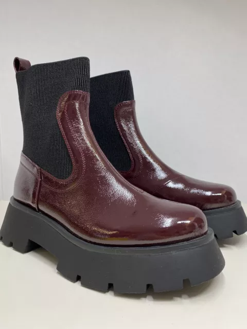 Womens Sam Edelman Dark Burgundy Boots “Leslie” SZ 8 Lug Sole Platform Bootie