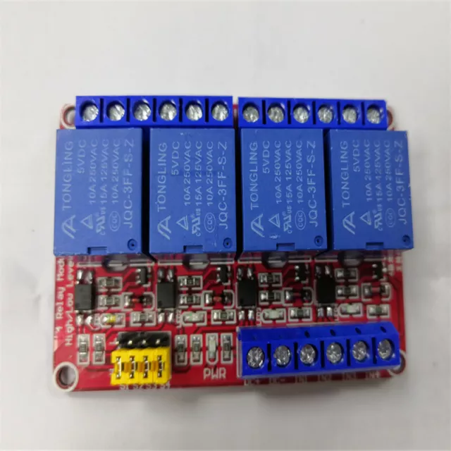 5V 4 Channel Relay Module with Optocoupler Isolation and High/Low Level Trigger