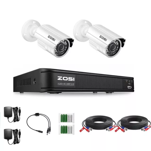 ZOSI 8CH H.265+ 5mp Lite DVR HD 1080p Home Outdoor CCTV Security Camera System