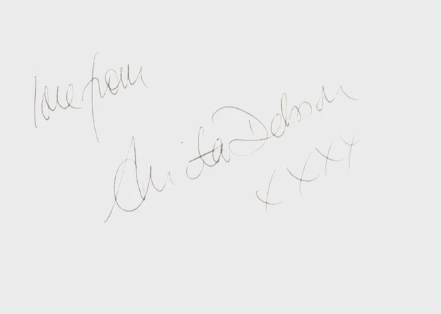 Anita Dobson - English Actress "Angie in EastEnders" - Hand Signed White Card