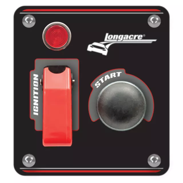 Longacre 40 Amp Black Ignition Switch Panel With Flip Up Cover - Race / Rally