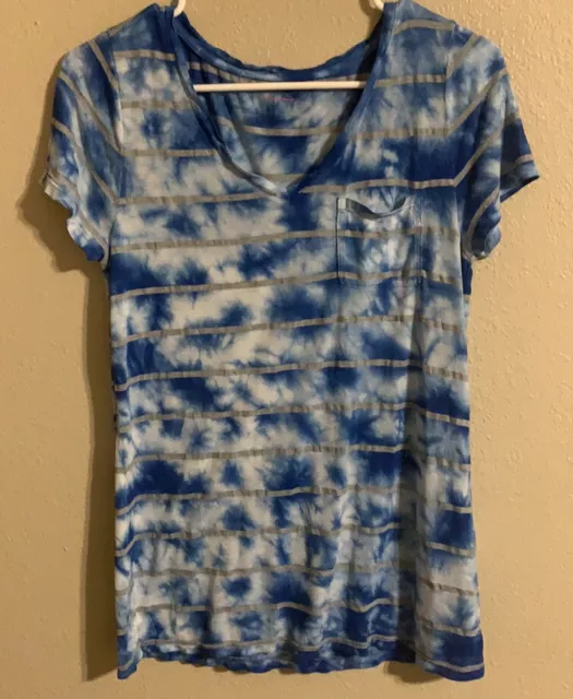 Two by Vince Camuto blue tie dye shirt sleeve tee S