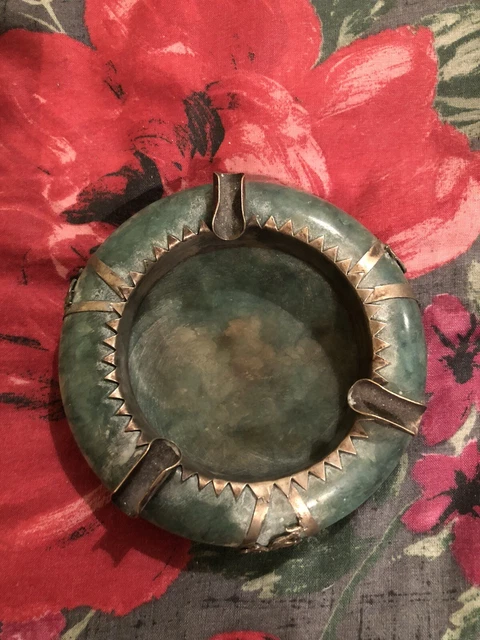 Antique Old Chinese Dynasty Mark Cloisonné Enamel Metal Work & Genuine Crystal