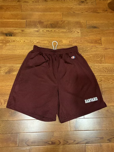 Vintage CHAMPION HARVARD University Shorts Size L Drawstring VTG No Pockets