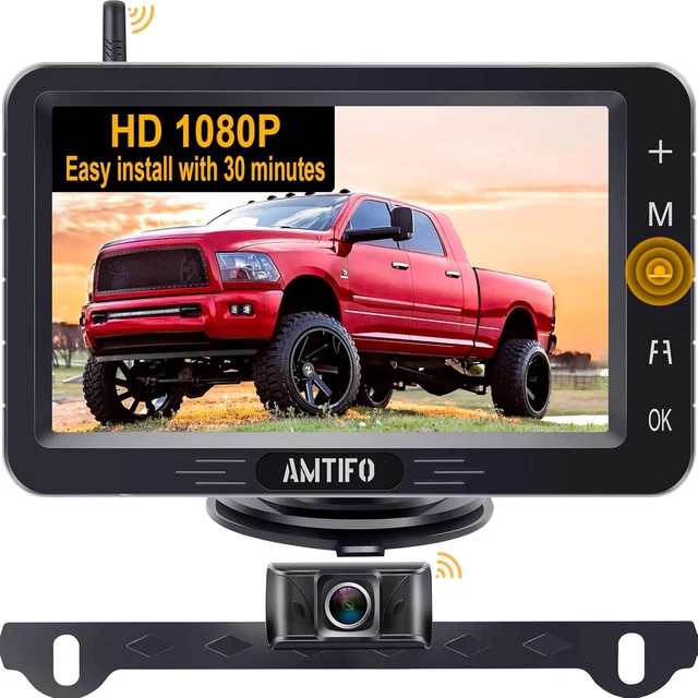 CAMÉRA DE RECUL sans fil clé tactile - 5 pouces écran divisé moniteur ...