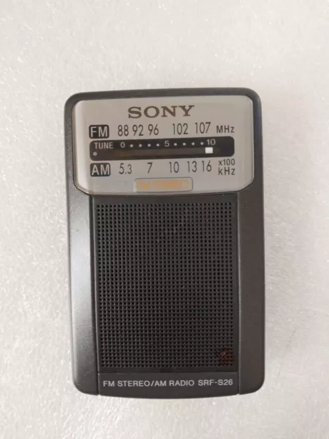 vintage Sony SRF-S26 FM AM Radio Pocket petit modèle RARE Compact 1997 3