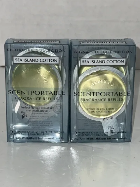 BATH & BODY WORKS Sea Island Cotton Scentportable Refills Package Of 2 Lot 4 NEW