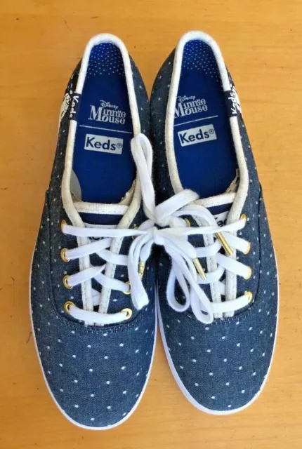 Keds Disney Minnie Mouse Women's Champion Blue Polka Dot Sneakers Size 5.5 NEW!