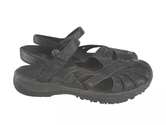 KEEN  WOMEN'S LEATHER ANKLE CLOSED TOE SLING BACK SANDALS BLACK Sz 11