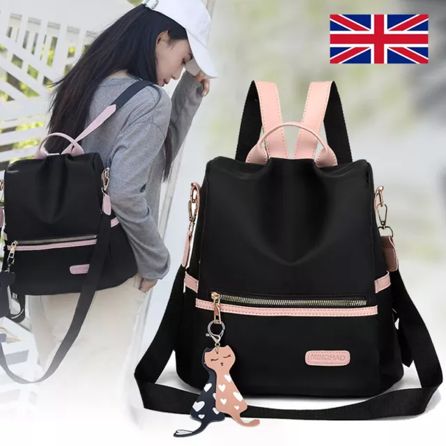 Womens Ladies Waterproof Anti-Theft Backpack Rucksack Travel School Shoulder Bag