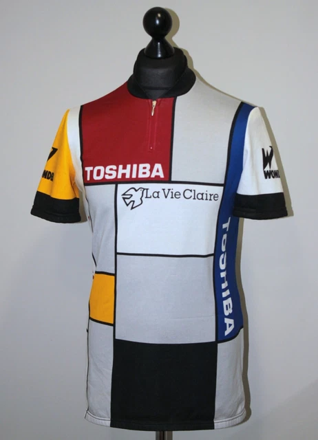 Maillot Cycliste Vintage SANTINI – Équipe TOSHIBA 1991 – Taille XL – État Excellent