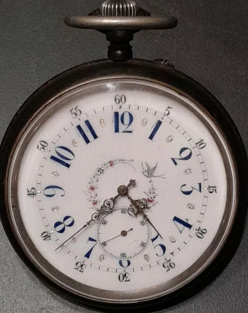 Montre Gousset Régulateur Patria - Secondes Décalées, Diamètre 69 Mm, Fonctionne, Occasion Vintage
