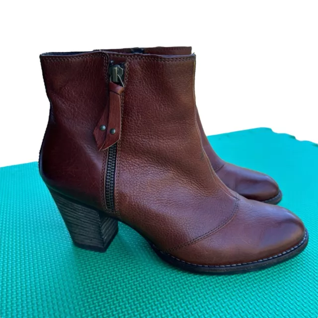 PAUL GREEN Ankle Boots Womens 7.5 US Munchen Austria Handmade Brown Leather