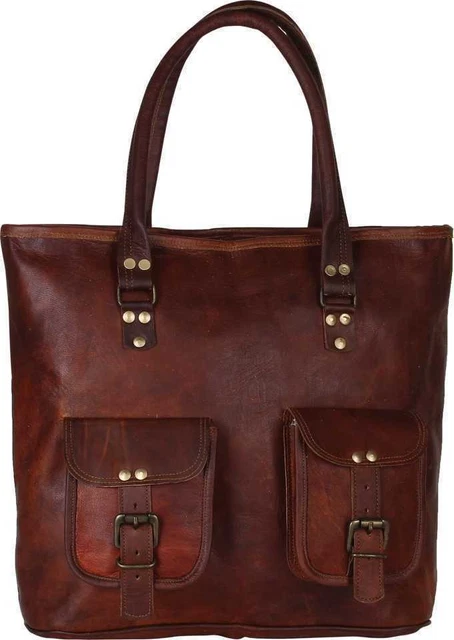 Femmes Fourre-Tout Vintage Main Chèvre Cuir Porte-Monnaie Épaule Sacoche Voyage