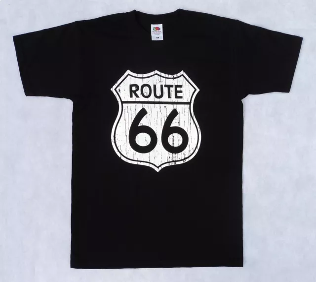 Route 66 Classic Biker T shirt, men's cotton tshirt