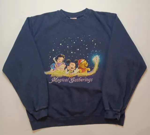 Vintage Large Disney Store Mickey "Magical Gatherings" L Sweatshirt Long Sleeve