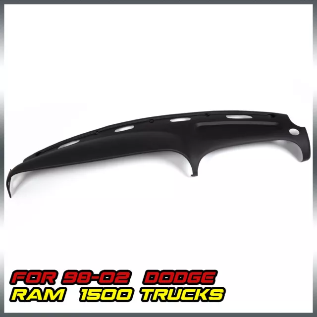 Fit For 98-02 Dodge Ram 1500 2500 Trucks Black Molded ABS Dash Cover Pad Overlay