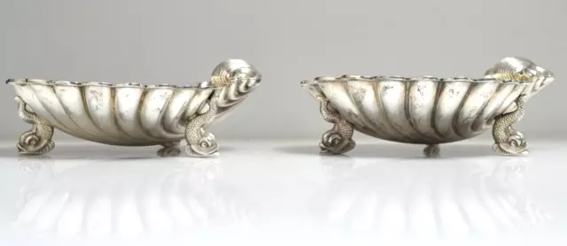 John Wakelin William Taylor English Georgian Sterling Silver Shell Dishes- Fish