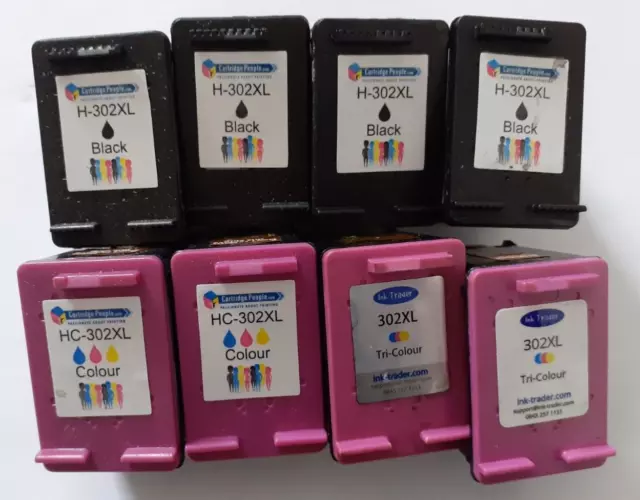 8 Empty 302 Xl Ink Cartridges Black And Colour