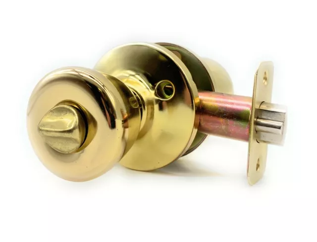 [5-PACK] Keyed Alike Entry Door Knob Lock Set, Polished Brass With 10 Keys 3