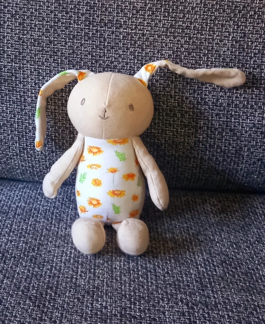 D3 Klorane Doudou Peluche Lapin Beige Blanc Fleur Orange Vert Etat Neuf