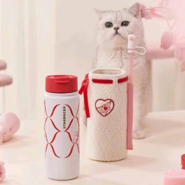 STARBUCKS 2024 CHINA Valentine's Day Cute Cat 19oz SS Tumbler with