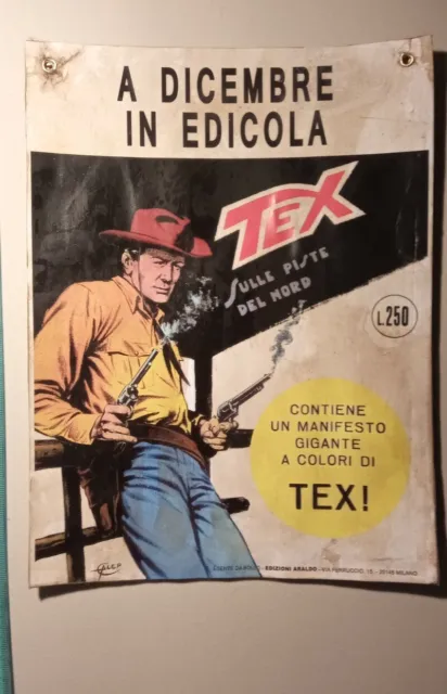 Tex Willer locandina gadget fiera fumetto edicola 122 poster pubblicità araldo