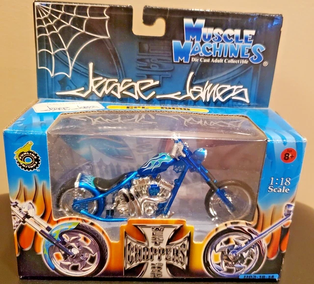 Muscle Machines Jesse James West Coast Choppers JJ04-18-14 CFL Rigid 1:18 Blue