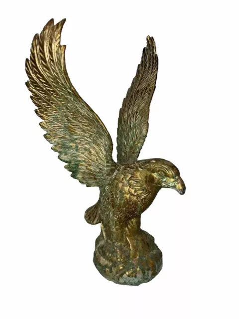 Large Antique Brass Eagle Decor - Heavy - GREAT PATINA