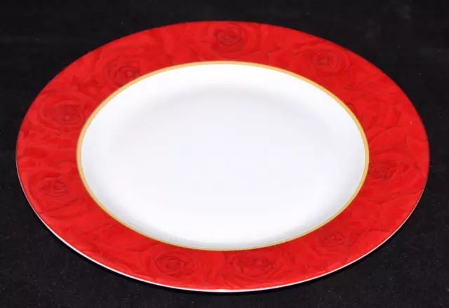 Philippe Deshoulieres, Limoges, France, Red Ruby Roses, Salad Plate, 8 5/8"