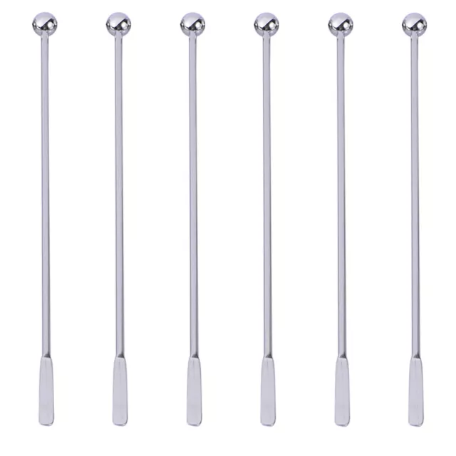 6 Pcs Stainless Steel Bar Stirring Sticks Cocktail Stirrer Drink Stirrers Tool