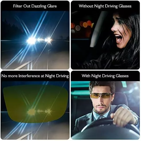 Day Night Driving Glasses- Anti-Glare Night Vision Glasses Men Women Polarized 3