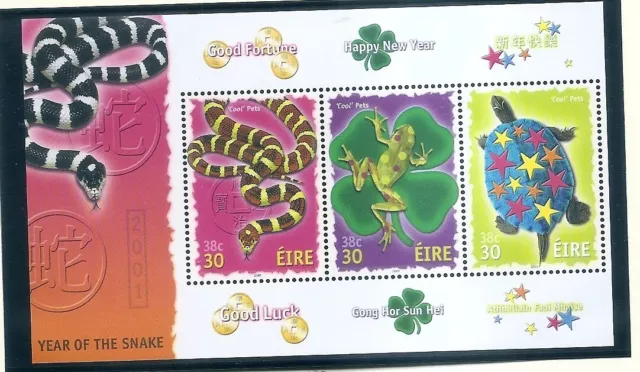 IRELAND EIRE Chinese New Year of the Snake S/S  2001 MNH Scott 1280